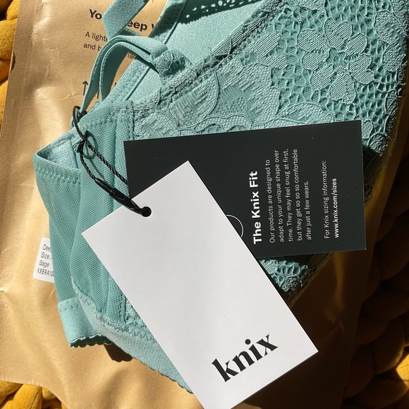 KNIX Lace Deep V Bra, Size XL, Sage - Picture 3 of 7